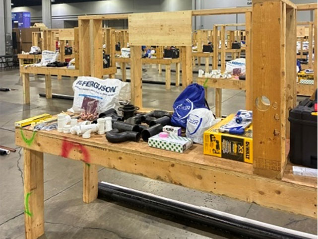 SkillsUSA plumbing championship setup